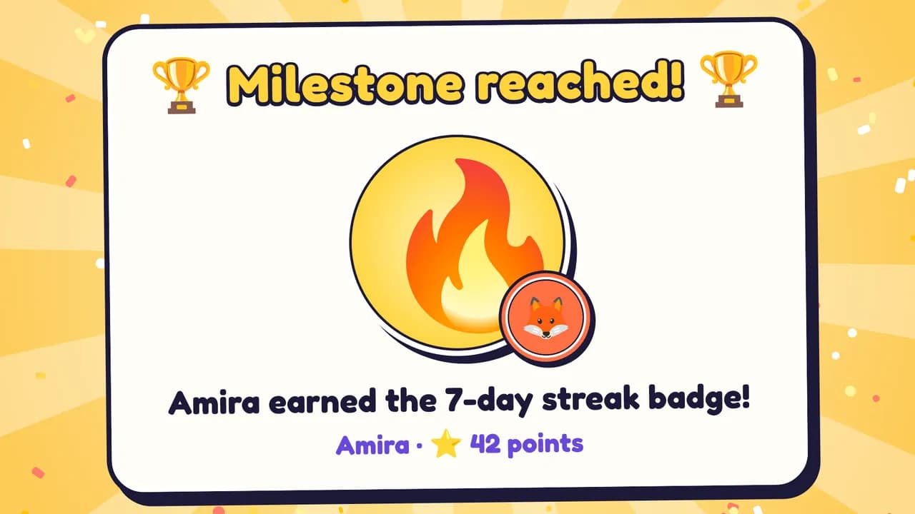 TV milestone celebration with a badge
